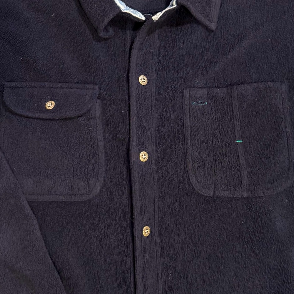 Rare Vintage Tommy Hilfiger Tommy Jeans Polar Fleece Overshirt Navy Men’s XL - Picture 5 of 13